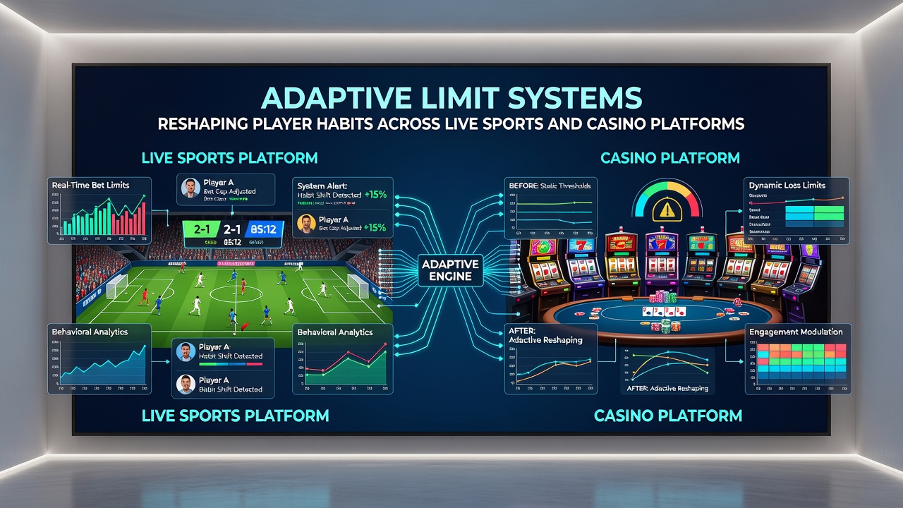 Casino player reviewing adjusted session limits on a tablet device in a live gaming environment