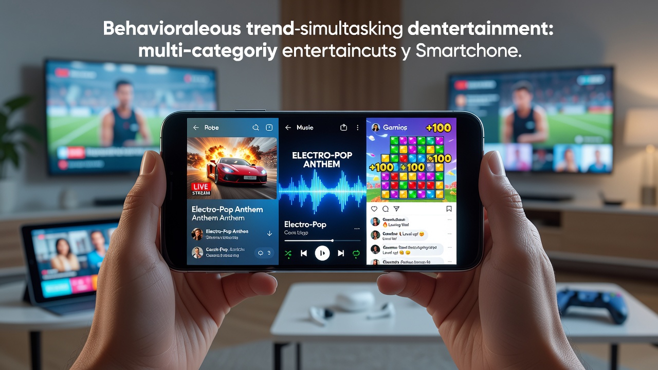 Smartphone screen displaying multiple entertainment apps open simultaneously including streaming, gaming, and betting interfaces