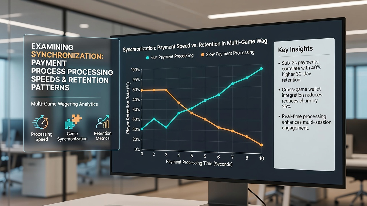 Charts displaying synchronization data between transaction speeds and multi-game retention outcomes