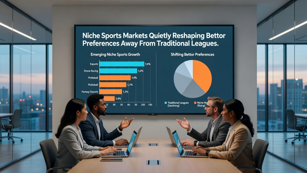 Analytics dashboard displaying niche sports betting trends and market growth in 2026