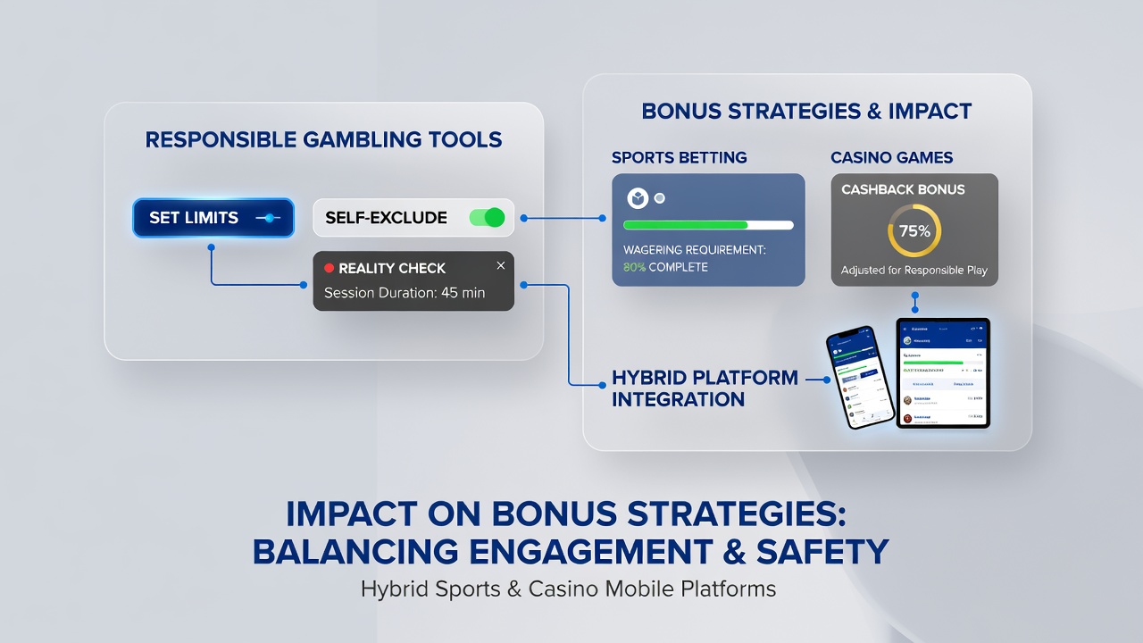 Infographic illustrating deposit limit settings affecting bonus wagering across sports and casino sections