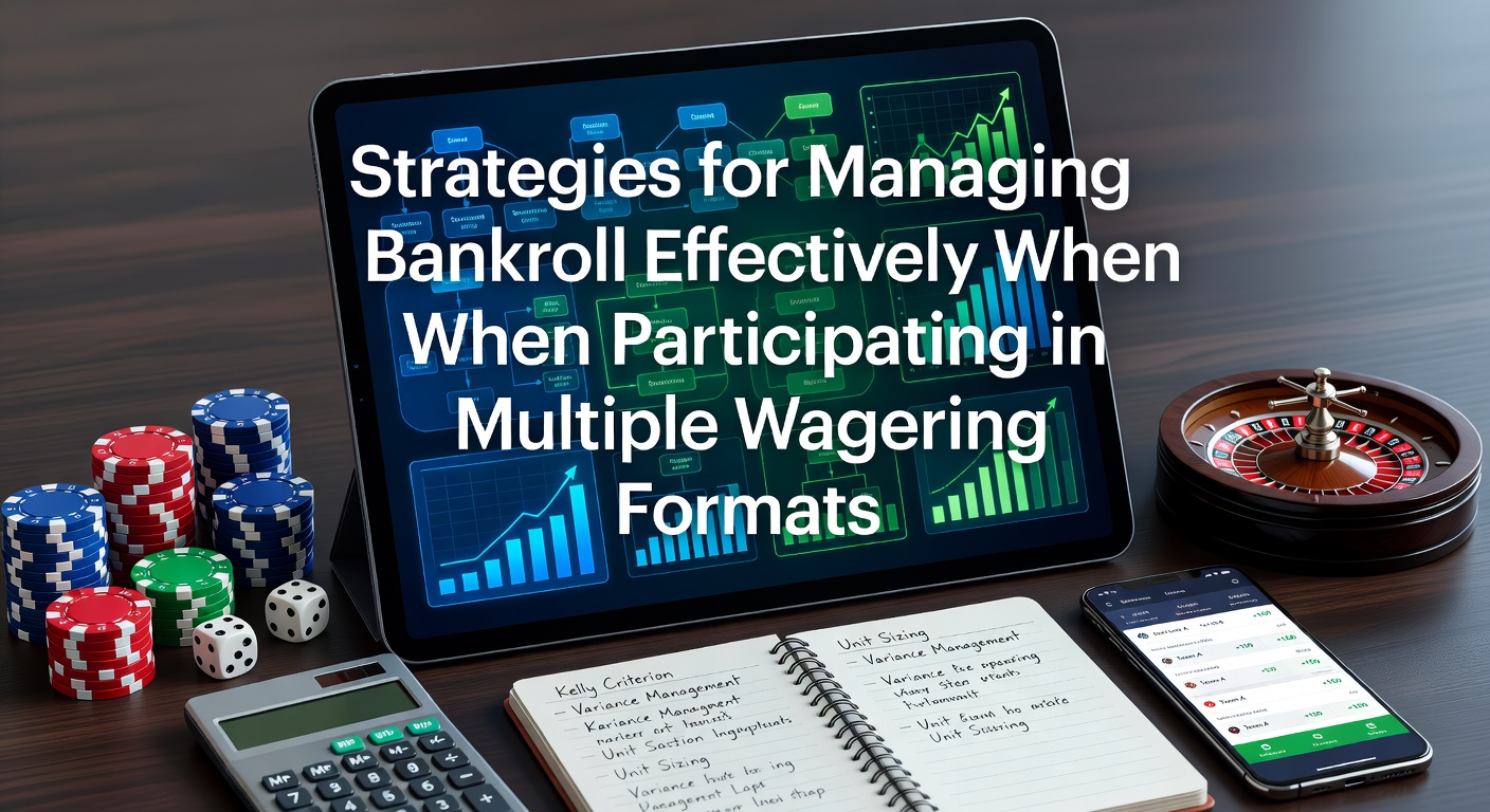 Bettor reviewing multiple wagering accounts on a tablet with charts showing bankroll distribution across sports and casino formats